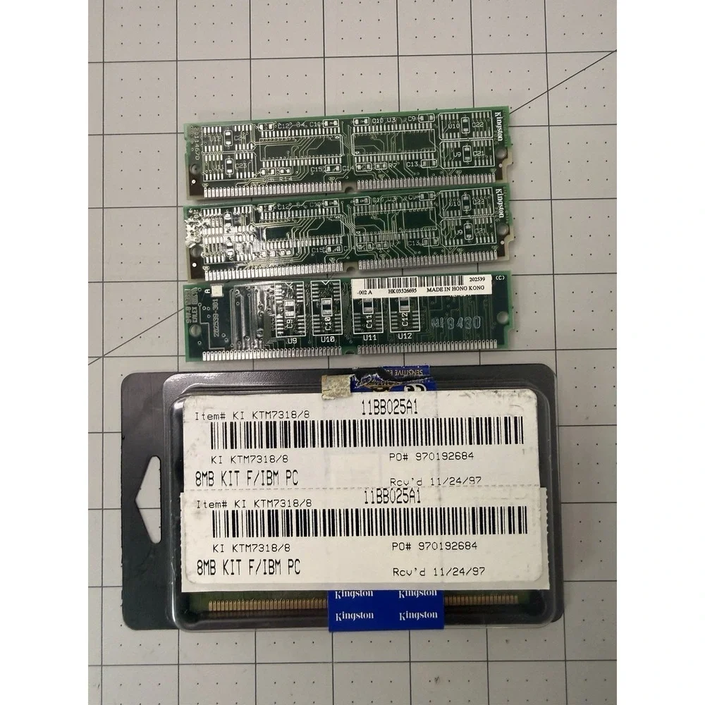 Vintage RAM Memory Lot Kingston KTM7318/8 8MB Kit IBM AST 72-Pin SIMM